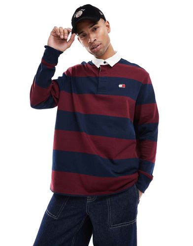 Top stile rugby e bordeaux a righe - Tommy Jeans - Modalova