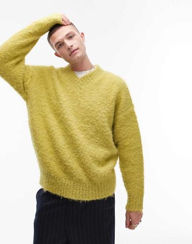 Maglione soffice con scollo a V - Topman - Modalova