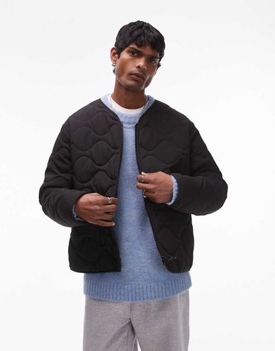 Topman - Bomber trapuntato nero - Topman - Modalova