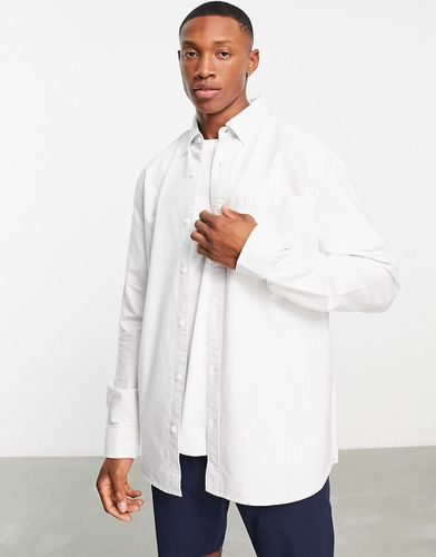 Camicia Oxford grigia e bianca a righe - Topman - Modalova