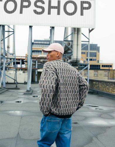 Cardigan spazzolato in maglia lavorata a trecce - Topman - Modalova