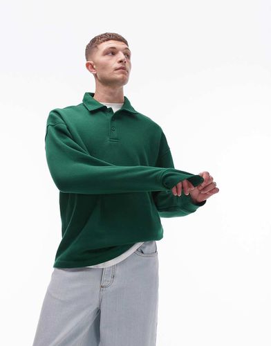 Felpa stile polo oversize a maniche lunghe - Topman - Modalova