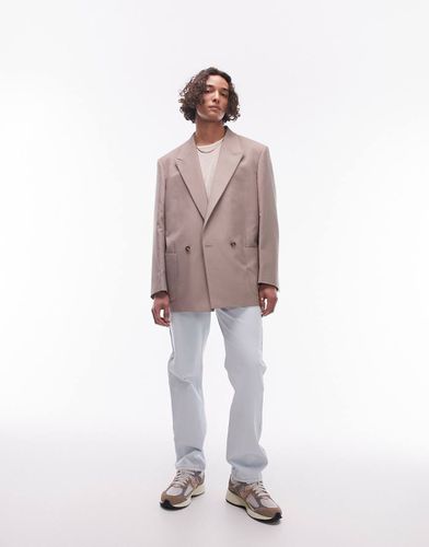 Giacca da abito oversize color pietra squadrata - Topman - Modalova