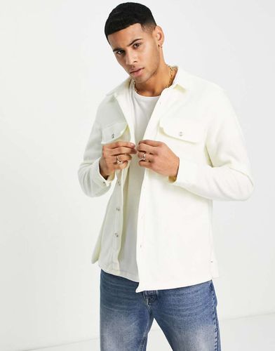 Giacca in pile bianco sporco - Topman - Modalova