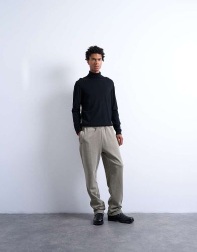 Pantalon de jogging droit en tissu épais - Kaki délavé - Topman - Modalova