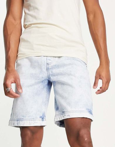 Pantaloncini di jeans stile basket candeggiati - Topman - Modalova