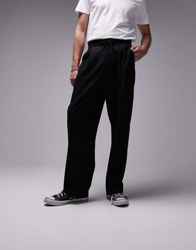 Pantaloni a fondo ampio in misto lana neri - Topman - Modalova