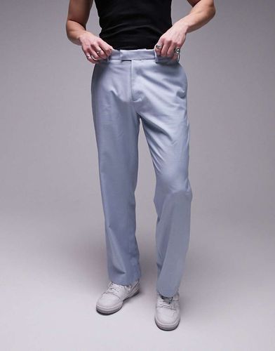 Pantaloni chiaro a fondo ampio in misto lino - Topman - Modalova