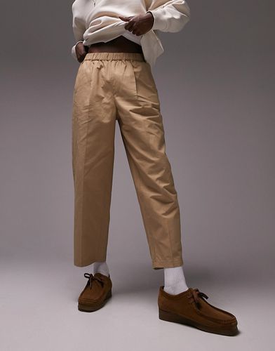 Pantaloni corti a fondo ampio marroni - Topman - Modalova