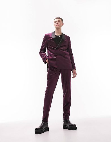 Pantaloni da abito affusolati in velluto - Topman - Modalova