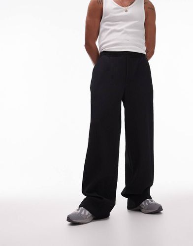 Pantaloni extra ampi neri plissé - Topman - Modalova