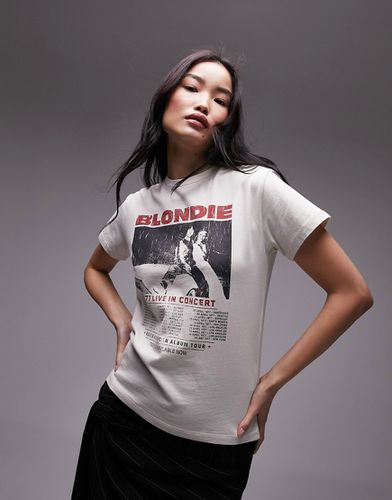 T-shirt mini écru con grafica su licenza dei Blondie - Topshop - Modalova