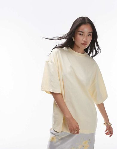 T-shirt oversize color limone con spalle scese - Topshop - Modalova