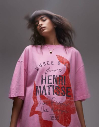 T-shirt oversize con grafica Matisse su licenza - Topshop - Modalova