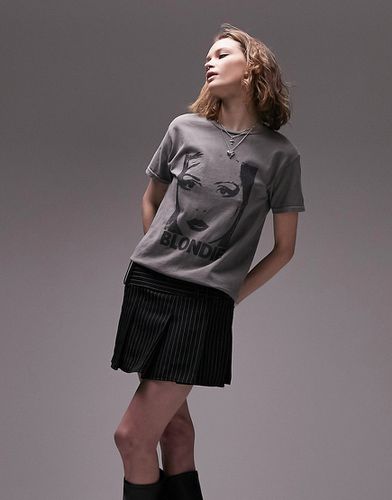 T-shirt ristretta antracite con grafica Blondie su licenza - Topshop - Modalova