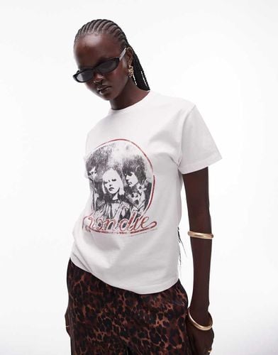 T-shirt slim fit écru con grafica "Blondie" su licenza - Topshop - Modalova