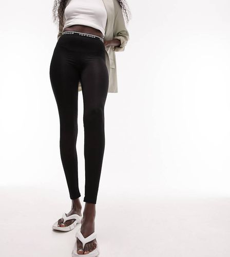 Leggings neri con elastico con logo - Topshop Tall - Modalova