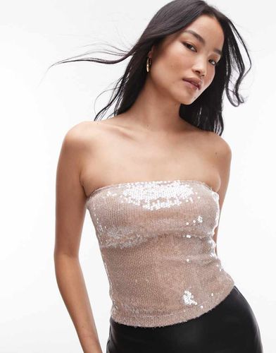 Top a fascia con paillettes - Topshop - Modalova