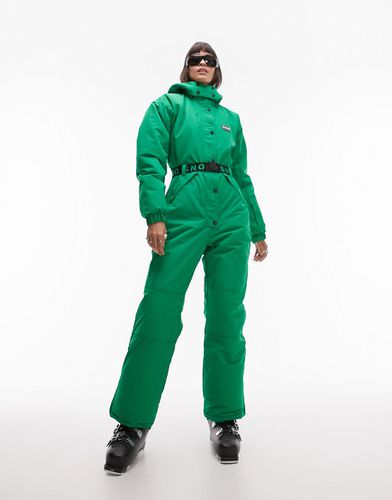 Tuta da sci con cappuccio e cintura verde - Topshop - Modalova