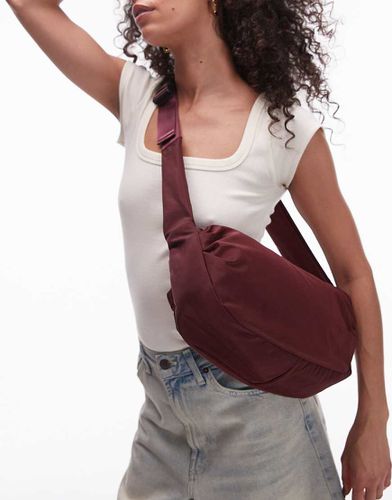 Con - Borsa a tracolla in nylon bordeaux - Topshop - Modalova