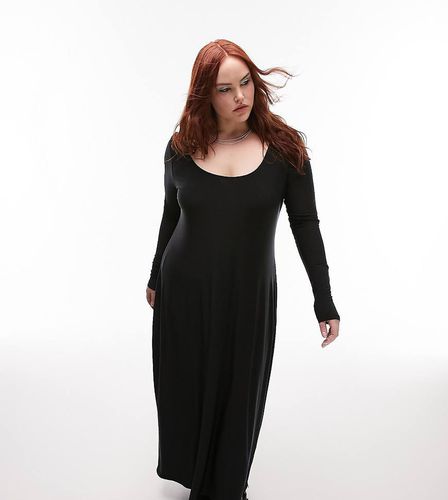 Curve - Vestito midi modellante super morbido a maniche lunghe - Topshop - Modalova