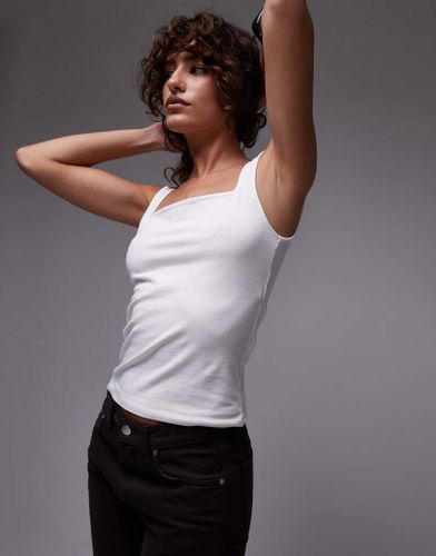 Débardeur à encolure carrée et bretelles épaisses - Ivoire - Topshop - Modalova