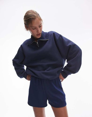 Felpa oversize con zip corta - Topshop - Modalova