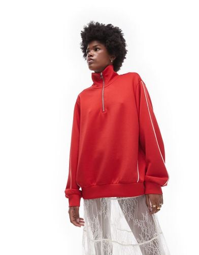 Giacca sportiva rossa con zip corta in coordinato - Topshop - Modalova