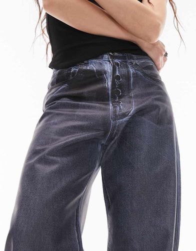 Jeans a colonna a vita medio alta fiordaliso spalmati - Topshop - Modalova