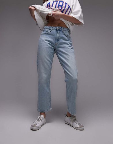 Jeans dritti cropped a vita medio alta candeggiati - Topshop - Modalova