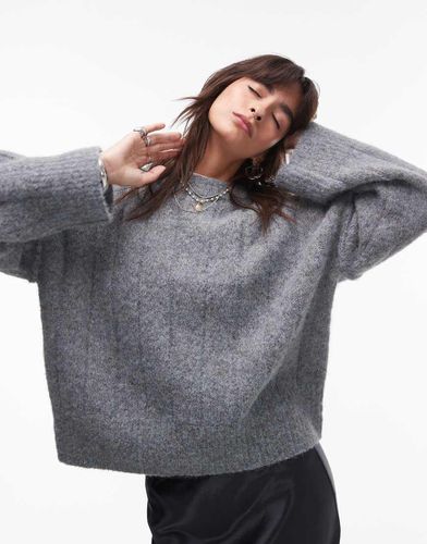 Maglione girocollo oversize in maglia a coste verticali - Topshop - Modalova