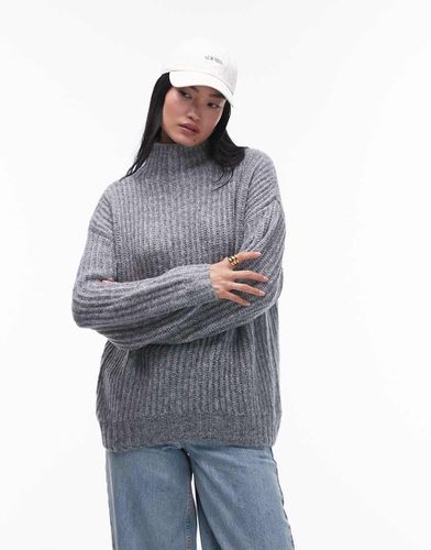 Maglione oversize accollato in maglia soffice - Topshop - Modalova