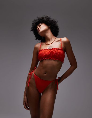Miami - Bas de bikini coupe string à volants - Topshop - Modalova