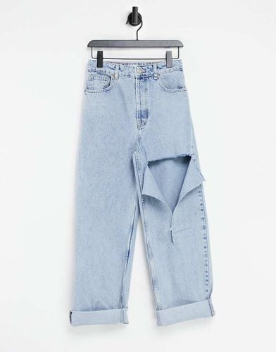 Mom jeans oversize con strappi candeggiati - Topshop - Modalova