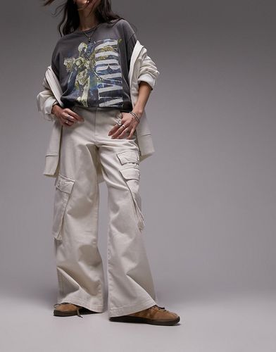 Pantaloni cargo baggy color écru con tasche laterali - Topshop - Modalova