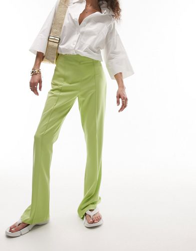 Pantaloni femminili a vita alta con spacco sul retro color lime in coordinato - Topshop - Modalova