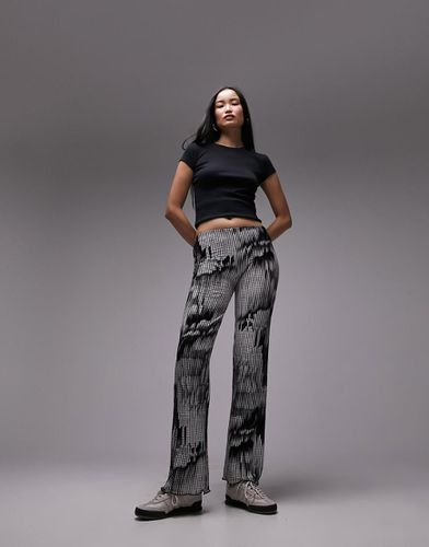 Pantaloni plissé monocromatici con stampa - Topshop - Modalova