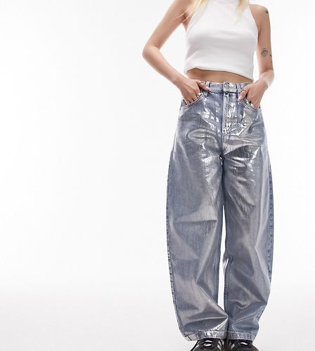 Jeans extra larghi medio laminati - Topshop Petite - Modalova