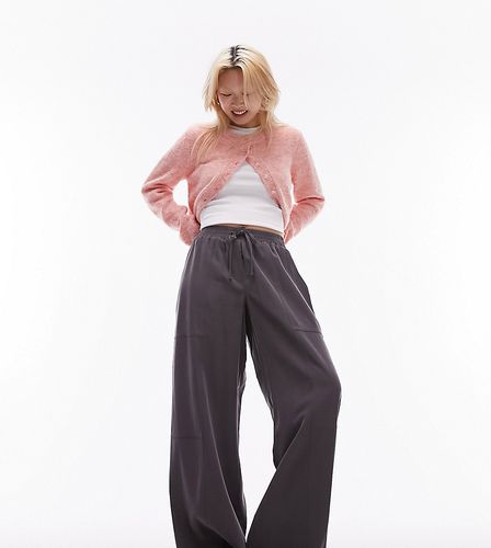 Pantaloni a fondo ampio antracite - Topshop Petite - Modalova