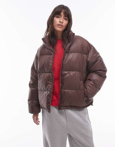 Piumino stile bomber color cioccolato - Topshop - Modalova