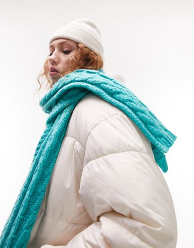 Sciarpa verde-azzurro in maglia mista - Topshop - Modalova