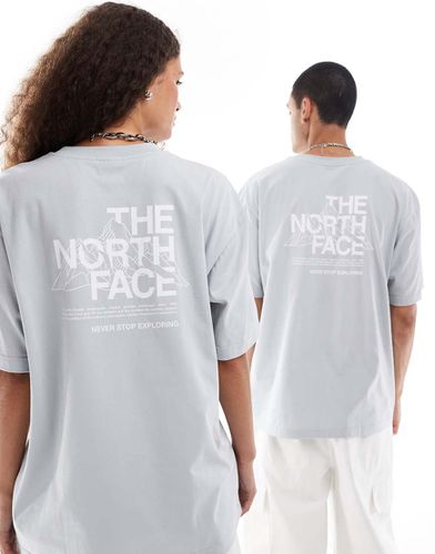 Mountain Sketch - T-shirt oversize grigia con stampa sul retro - The North Face - Modalova