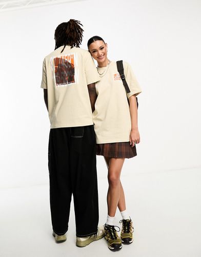 NSE - T-shirt unisex oversize pesante color pietra con stampa sul retro - The North Face - Modalova