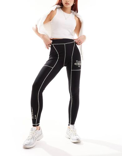 Leggings oversize neri con cuciture a contrasto e grafica - The Couture Club - Modalova