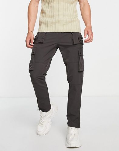 Pantaloni cargo grigi con zip multiple - The Couture Club - Modalova
