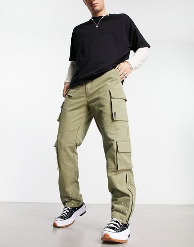 Pantaloni cargo kaki con zip in coordinato - The Couture Club - Modalova