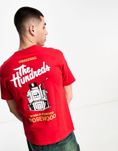 World Famous - T-shirt rossa con stampa sul petto e sulla schiena - The Hundreds - Modalova