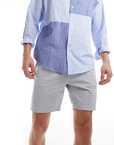 Pantaloncini in seersucker a righe blu e bianche - Threadbare - Modalova