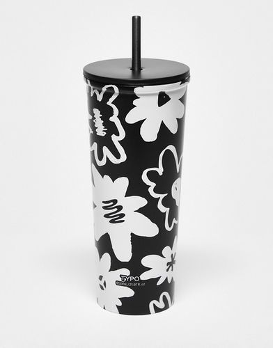 Bicchiere da smoothie con stampa a fiori monocromatica - TYPO - Modalova
