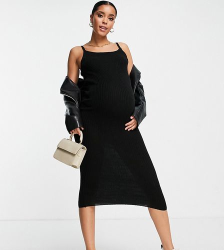 Vestito in maglia a coste con spalline in coordinato - Urban Bliss Maternity - Modalova